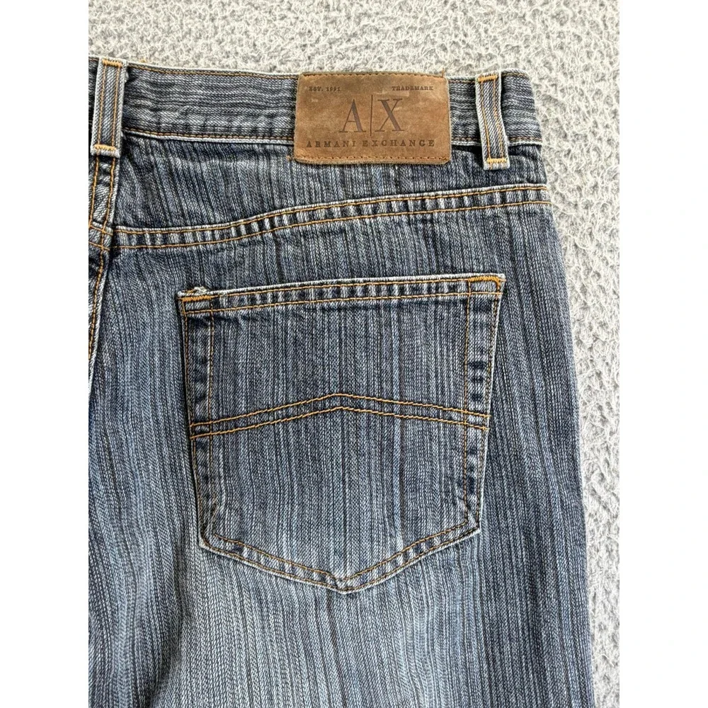 Armani Exchange J65 Easy Fit Jeans Mens 34x30 Blue Dark Wash Straight Leg USA